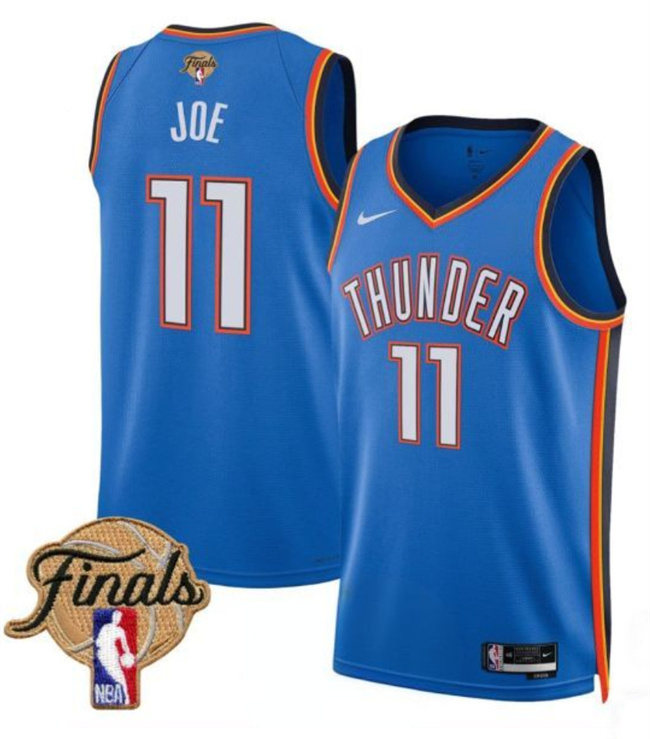 Men's Oklahoma City Thunder #11 Isaiah Joe Blue 2025 Finals Icon Edition Stitched Basketball Jersey